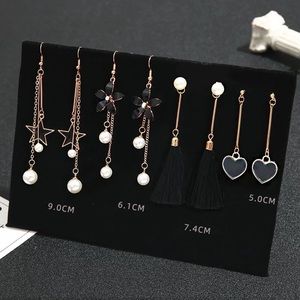 four pairs/ selected drop earring set dangling
